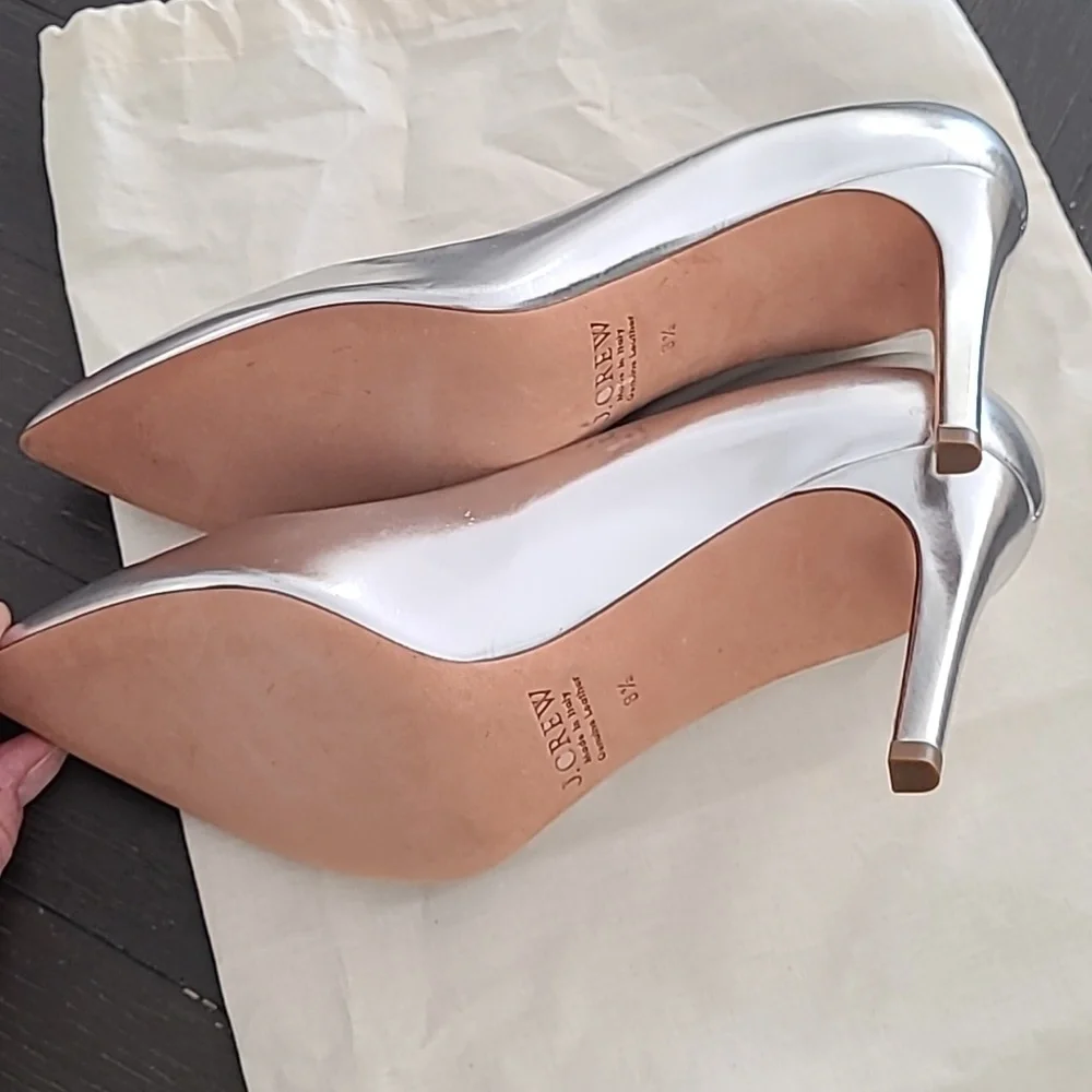 NWOT Vintage J. Crew Everly Mirror Metallic Pumps